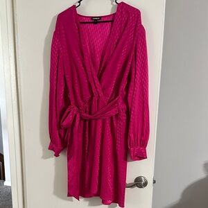 Express Fuchsia  Dress with Waist Tie